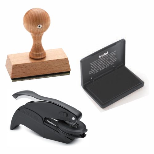PACKAGE B (Notary Hand Stamp, Ink Pad and Stock Embosser, 